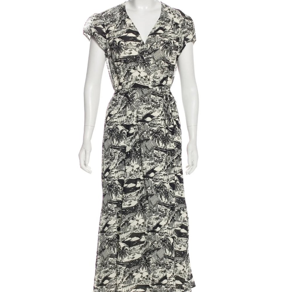 Reformation LA Print Wrap Dress